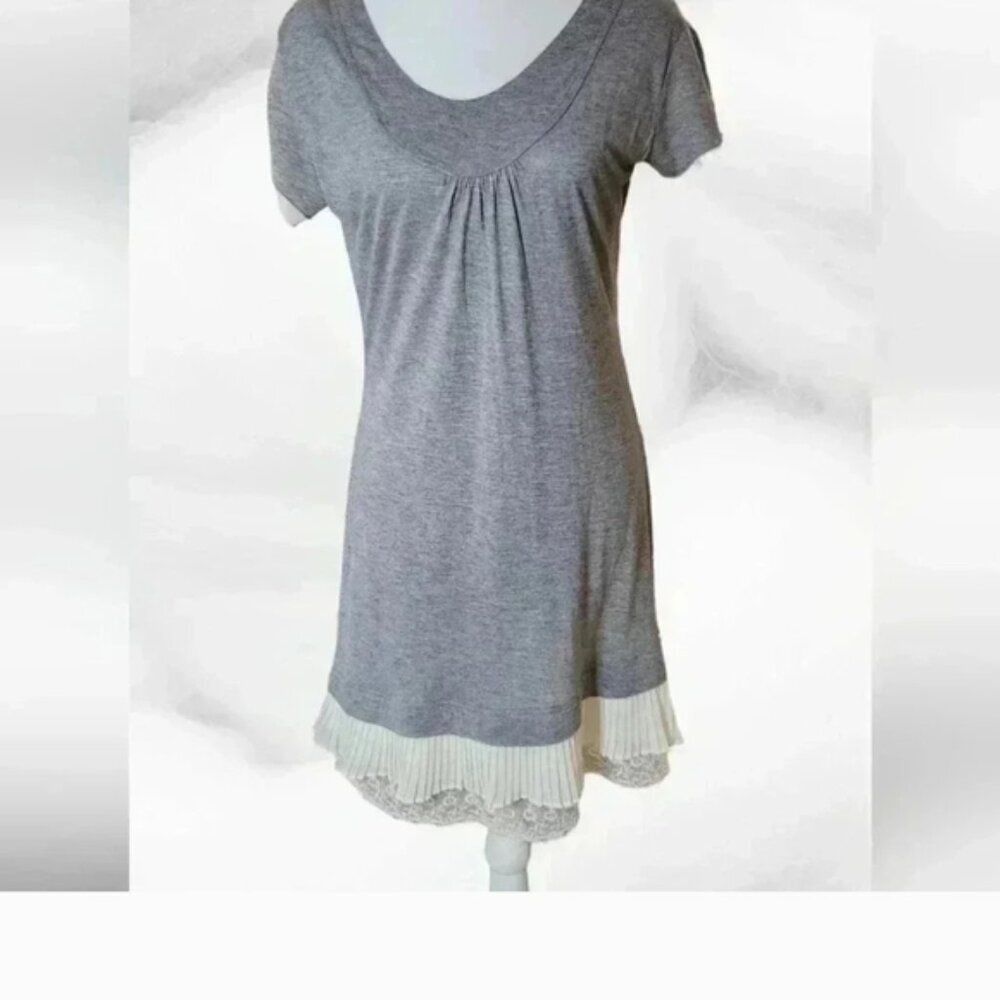 Galliano Gray and Cream Dress